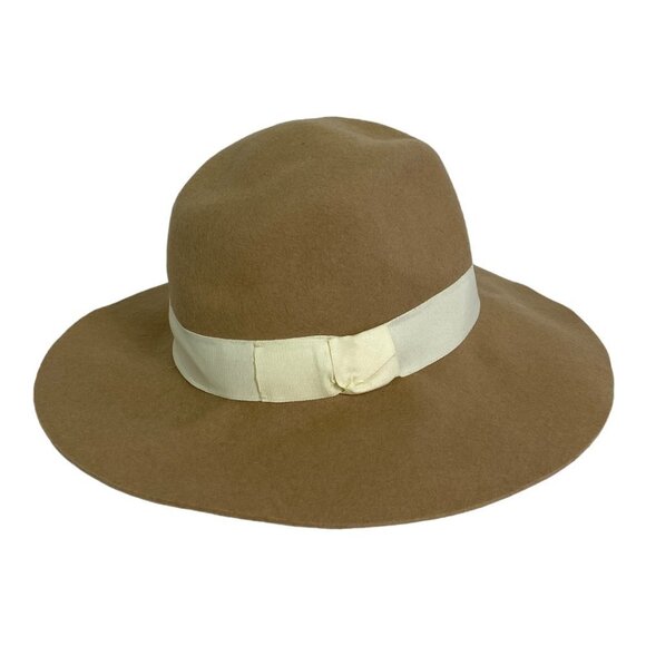 NWT Nordstrom 100% Wool Felt Fedora Hat Brown Adjustable Ribbon Felted‎ New Tags - Picture 9 of 10